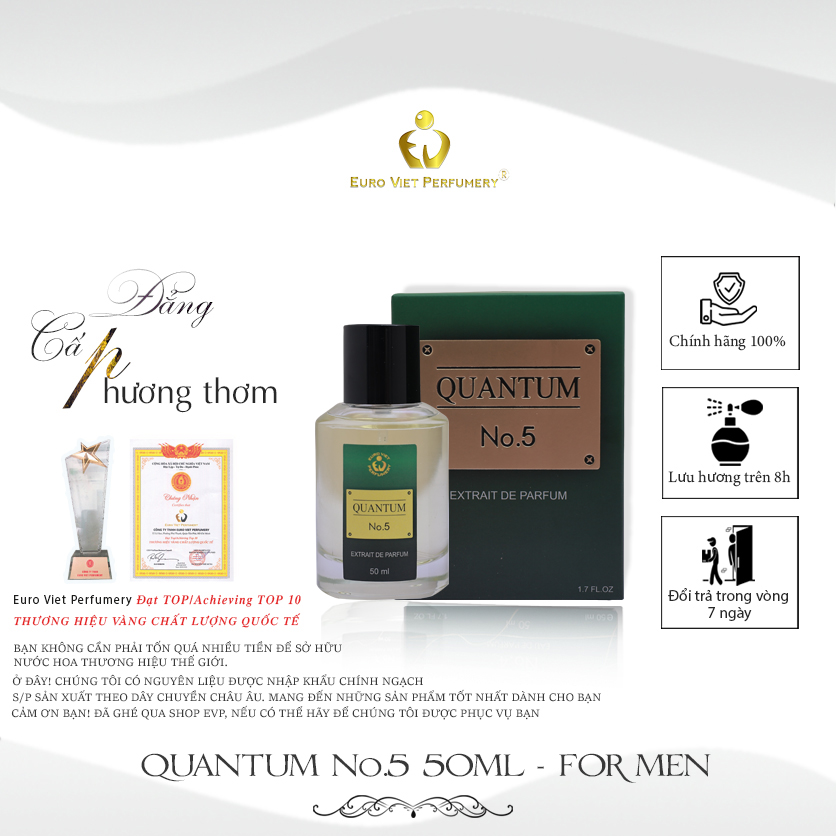 Nước Hoa Nam Cao Cấp, Euro Viet Quantum No.5 10ml, 50ml