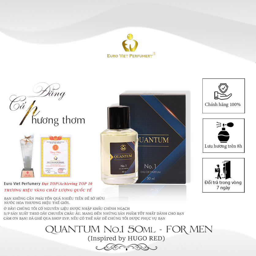 Nước Hoa Nam ENERGETIC MAN QUANTUM No.1 Nam Tính, Mạnh Mẽ, Sang Trọng Eau de parfum Lưu Hương 7-12 Tiếng 50ml