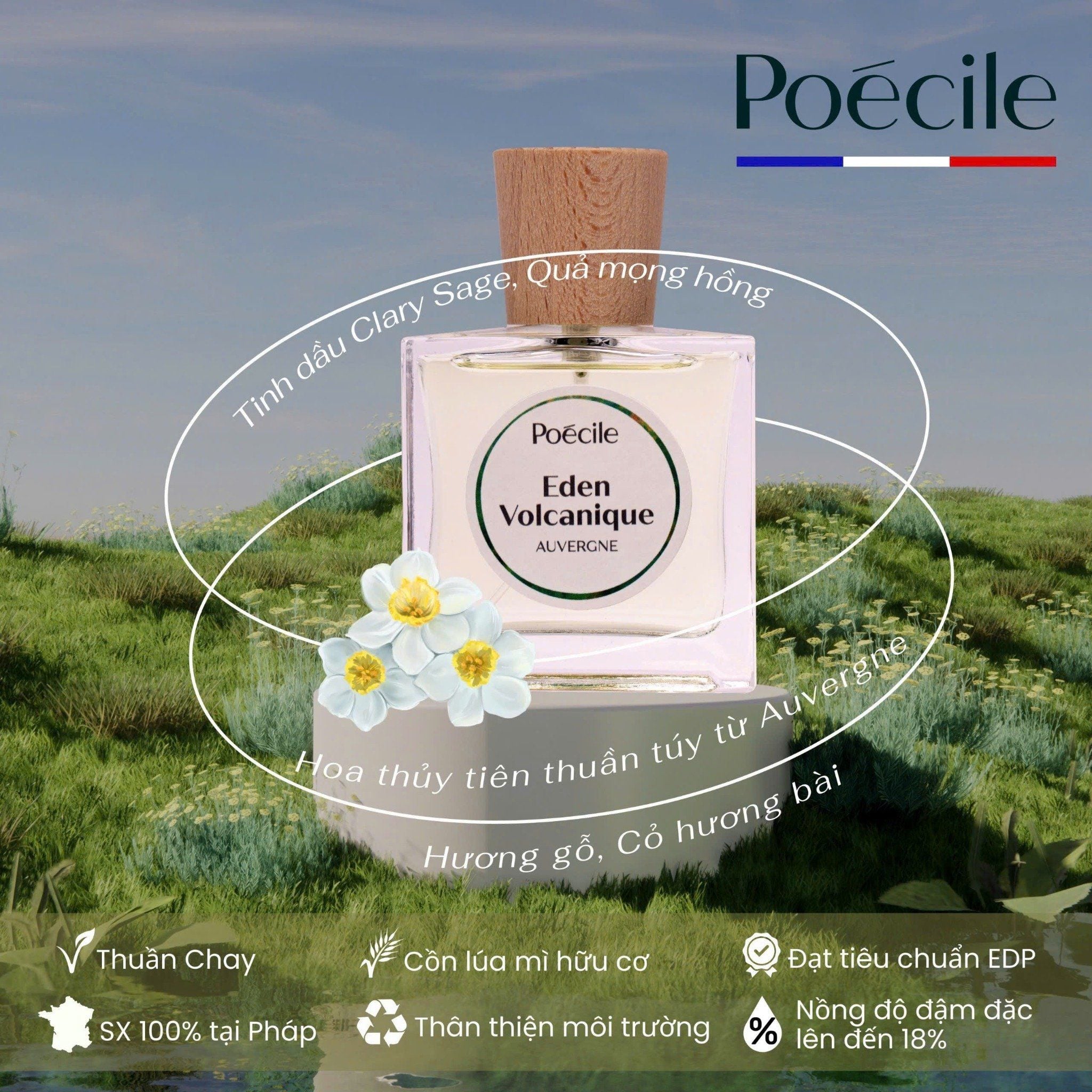 Nước Hoa Nam Nữ Poécile, Eden Volcanique 15ml - 50ml