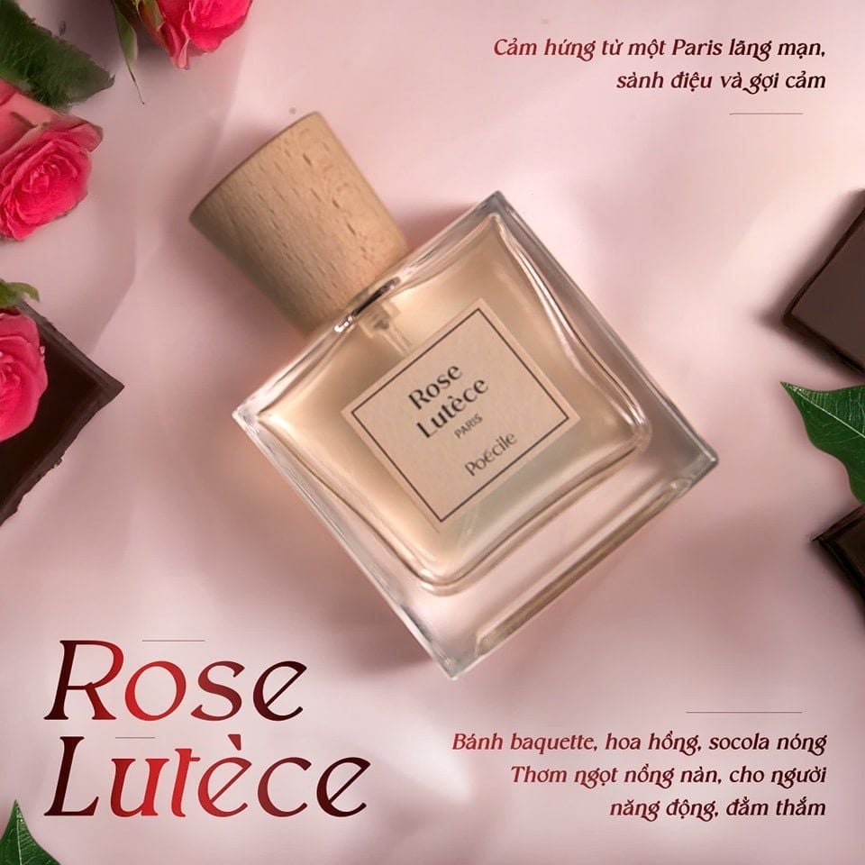 Nước Hoa Nam Nữ Poécile, Rose Lutèce 15ml - 50ml