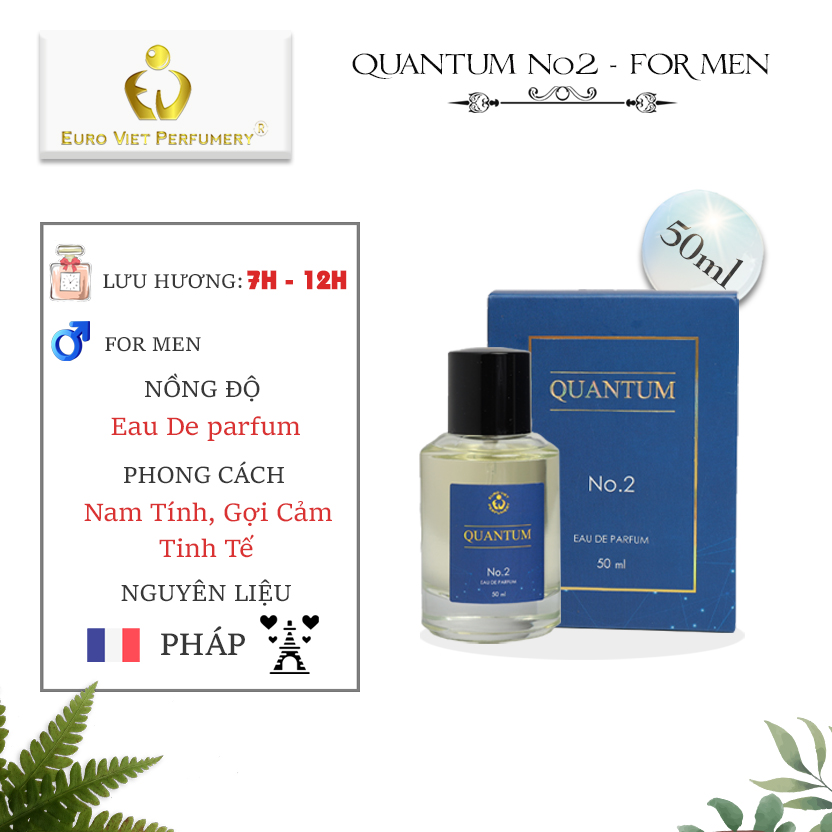Nước Hoa Nam TOUGH MAN QUANTUM No.2 Nam Tính, Gợi Cảm, Thu Hút Eau de parfum Lưu Hương 6 -12 tiếng 50ml