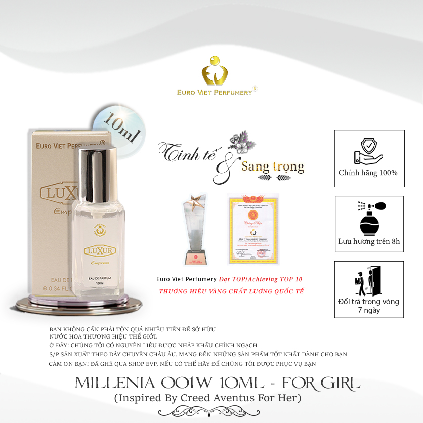 Nước Hoa Nữ Cao Cấp LUXUR EMPRESS Euro Viet Perfumery 10ml